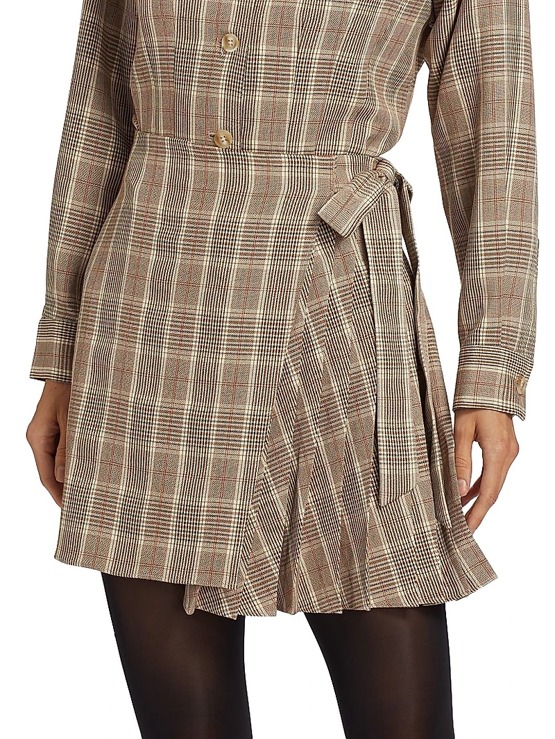 Plaid Wrap Miniskirt
