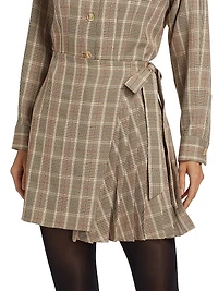Plaid Wrap Miniskirt