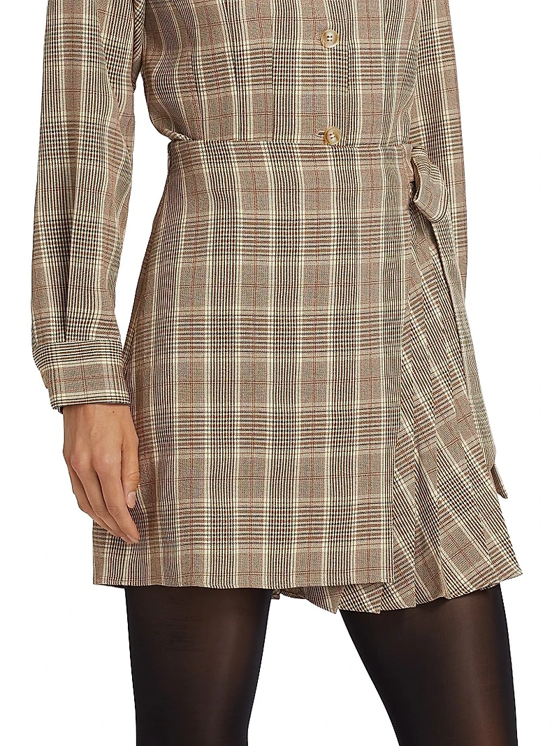 Plaid Wrap Miniskirt