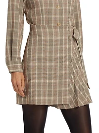 Plaid Wrap Miniskirt