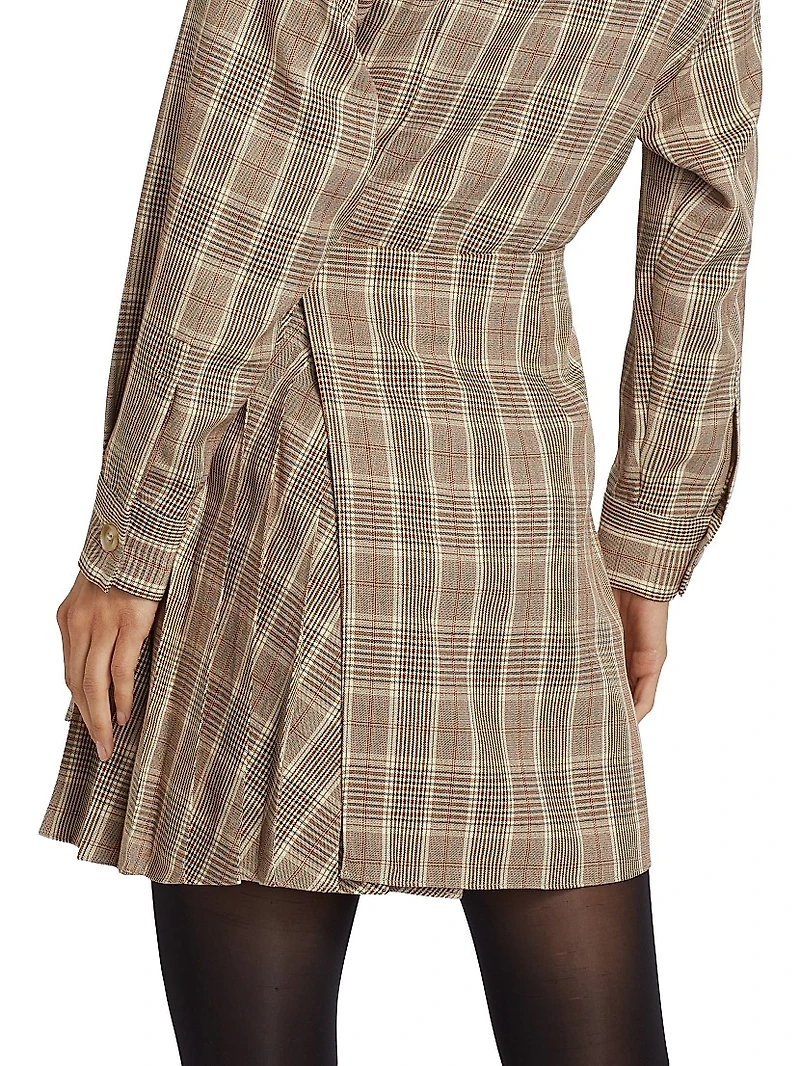 Plaid Wrap Miniskirt