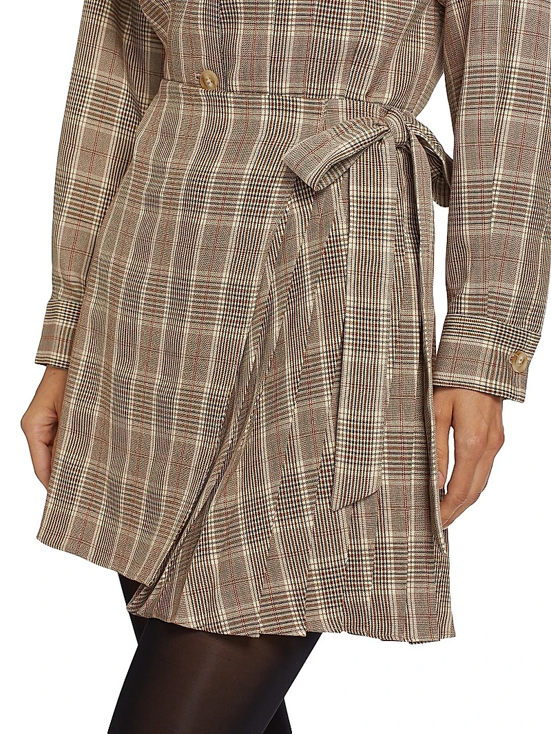 Plaid Wrap Miniskirt