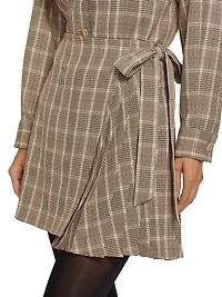 Plaid Wrap Miniskirt