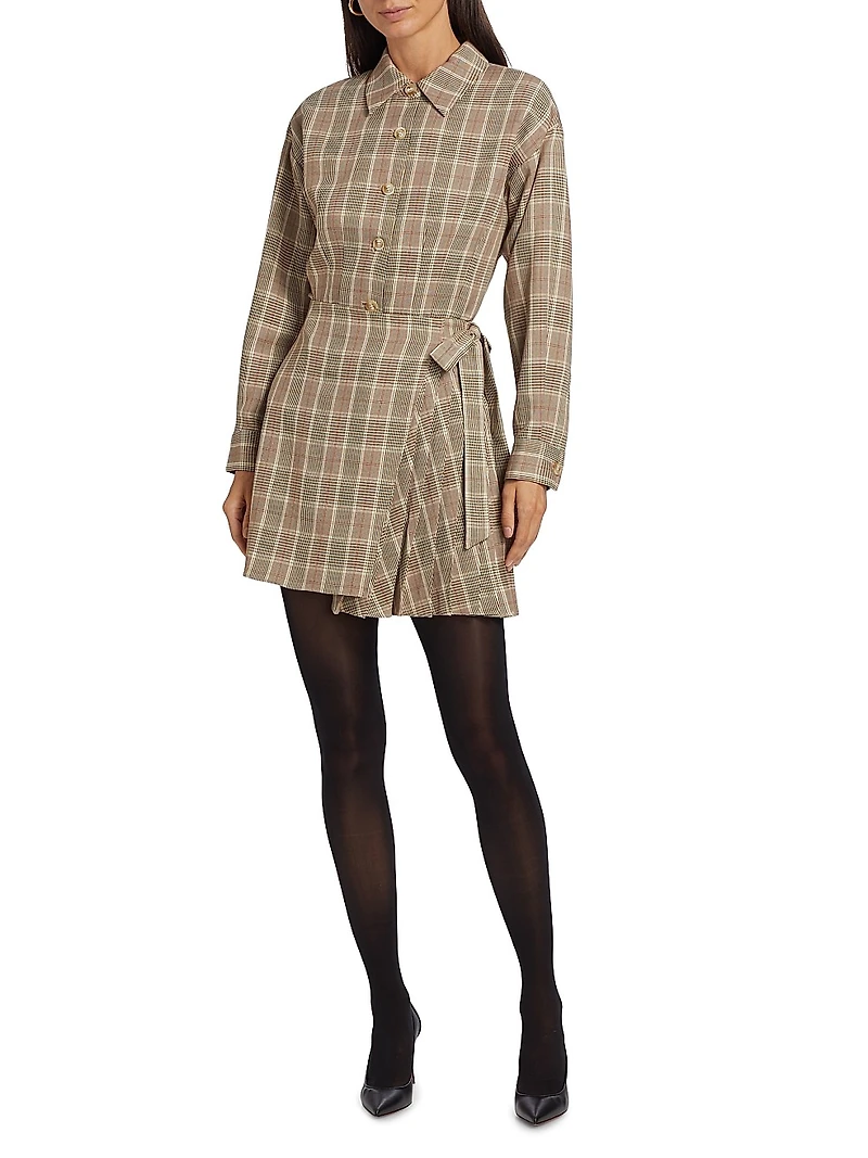 Plaid Wrap Miniskirt