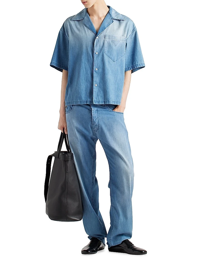 Light Denim Bowling Shirt