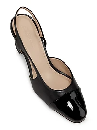 65MM Metallic Cap-Toe Slingback Pumps