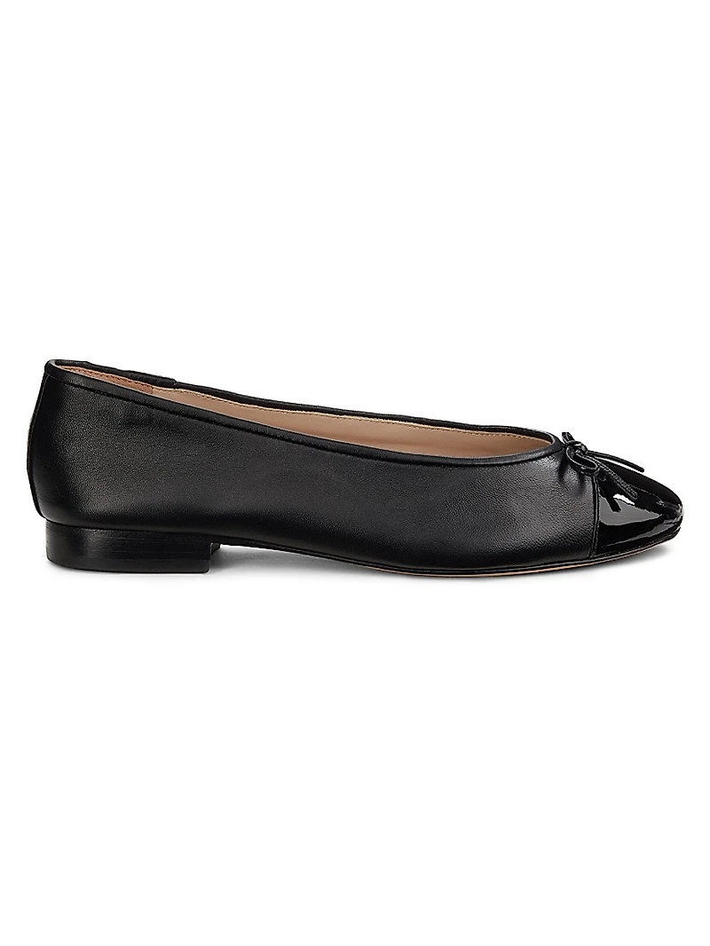 Cap-Toe Leather Ballet Flat