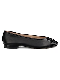 Cap-Toe Leather Ballet Flat