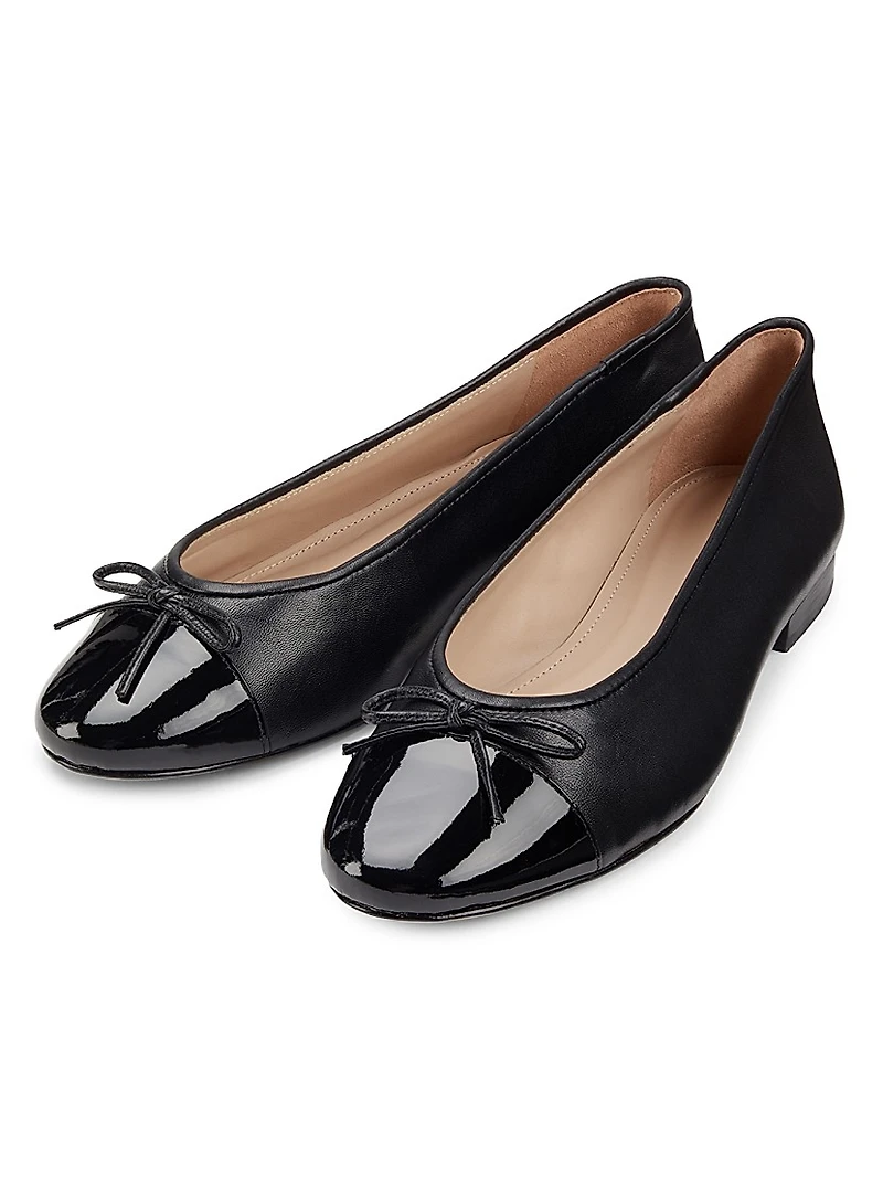Cap-Toe Leather Ballet Flat