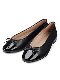 Cap-Toe Leather Ballet Flat