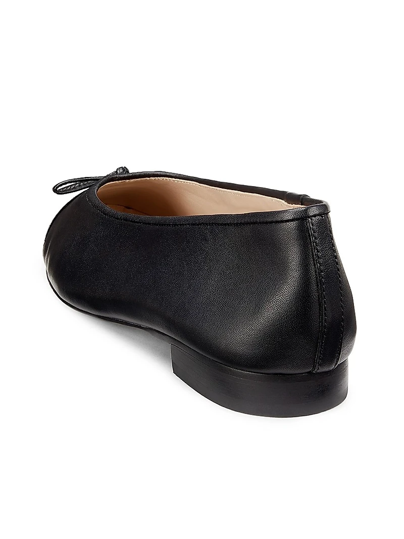 Cap-Toe Leather Ballet Flat