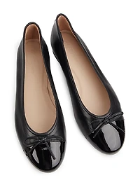 Cap-Toe Leather Ballet Flat