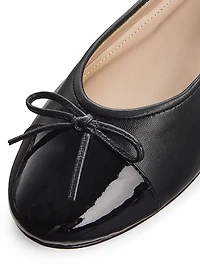 Cap-Toe Leather Ballet Flat