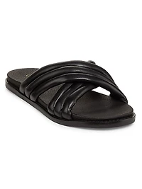 Crisscross Leather Slide Sandals