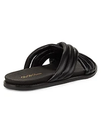 Crisscross Leather Slide Sandals