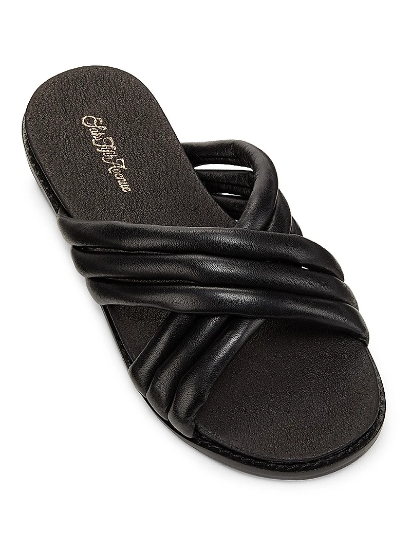 Crisscross Leather Slide Sandals
