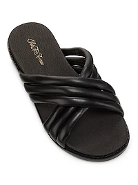 Crisscross Leather Slide Sandals