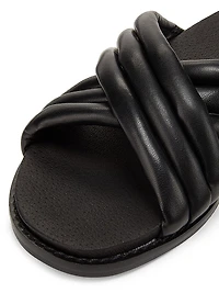 Crisscross Leather Slide Sandals