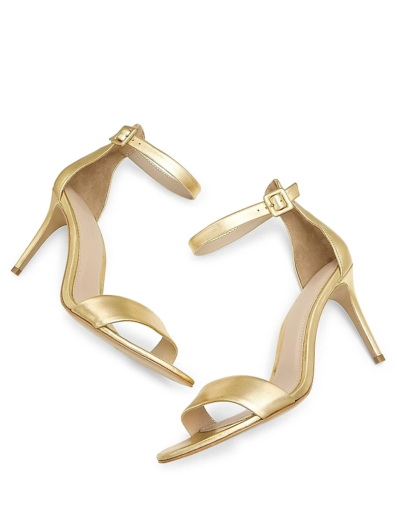 Metallic Leather 87MM High-Heel Sandals