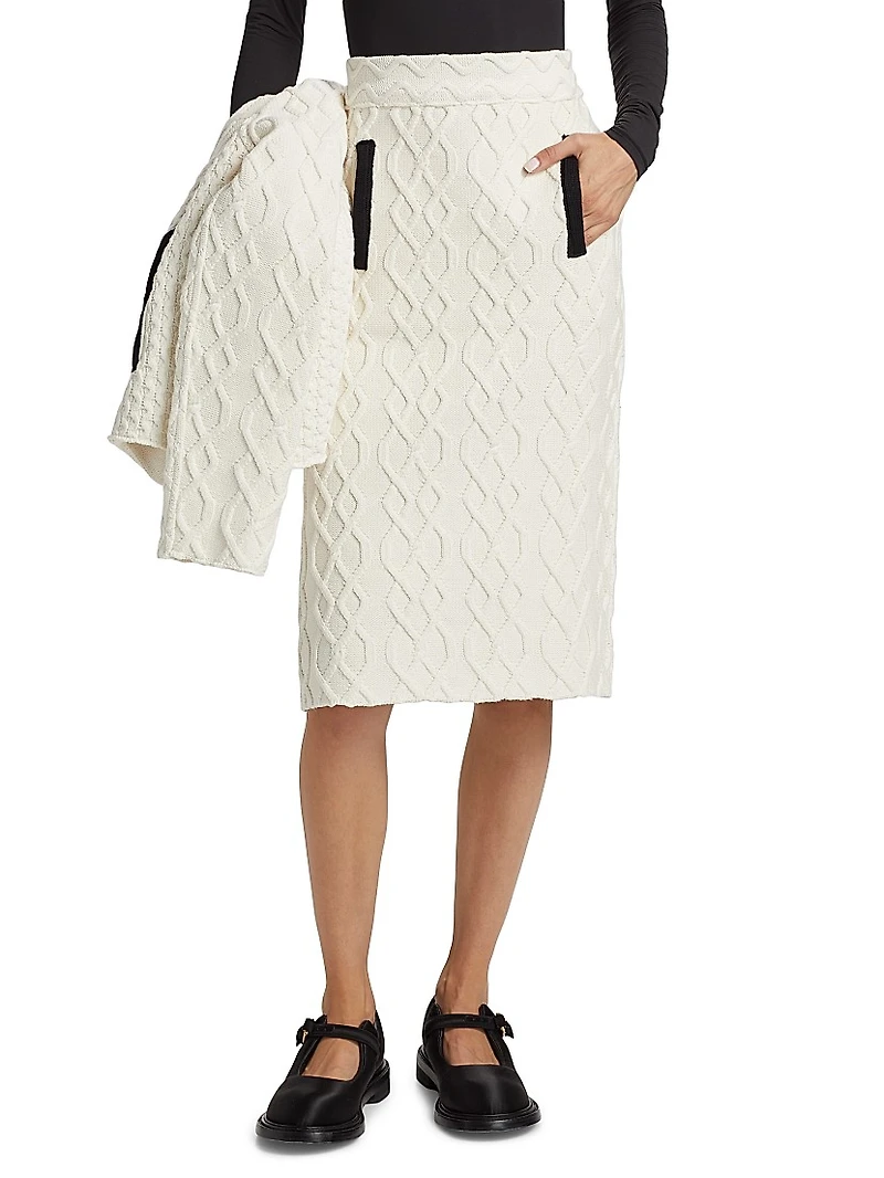 Textured Knit Pencil Skirt