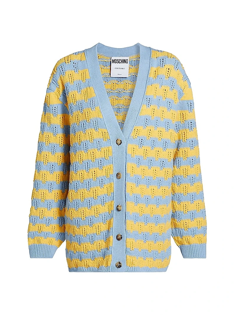 Striped Cotton-Blend Cardigan