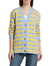 Striped Cotton-Blend Cardigan