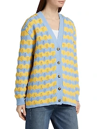 Striped Cotton-Blend Cardigan