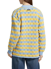 Striped Cotton-Blend Cardigan