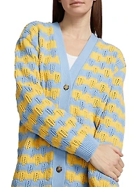 Striped Cotton-Blend Cardigan