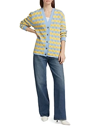 Striped Cotton-Blend Cardigan