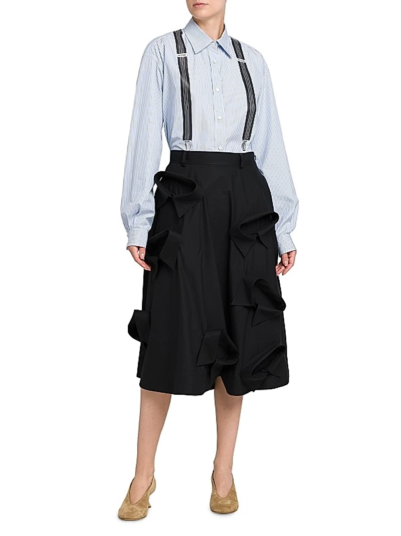 Collared Midi-Skirt