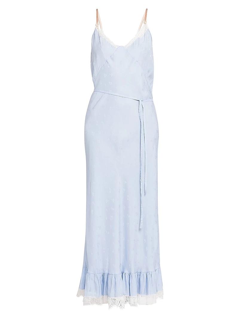 Lace-Trimmed Slip Maxi Dress