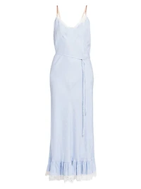 Lace-Trimmed Slip Maxi Dress