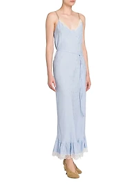 Lace-Trimmed Slip Maxi Dress