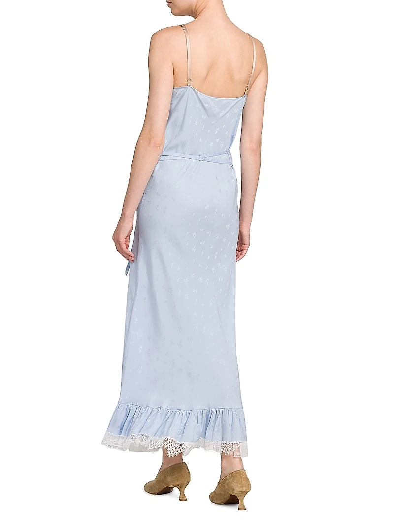 Lace-Trimmed Slip Maxi Dress