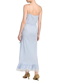 Lace-Trimmed Slip Maxi Dress