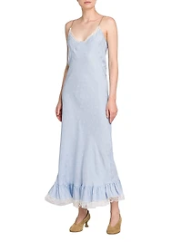 Lace-Trimmed Slip Maxi Dress