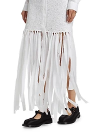 Cotton Poplin Fringe Shirtdress
