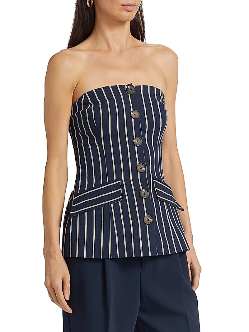 Tiffany Striped Bustier Top