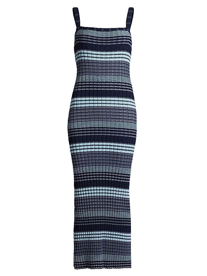 Cheval Striped Cotton-Blend Maxi Dress