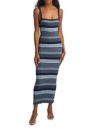 Cheval Striped Cotton-Blend Maxi Dress