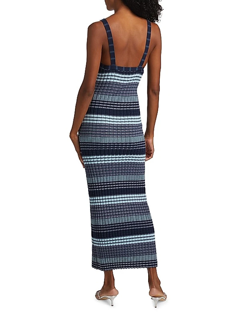 Cheval Striped Cotton-Blend Maxi Dress