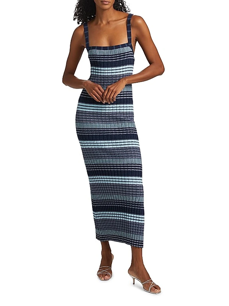 Cheval Striped Cotton-Blend Maxi Dress