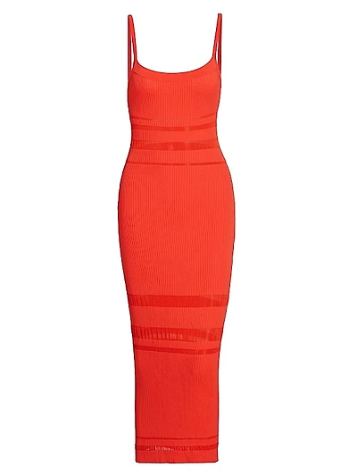 Shiann Rib-Knit Sleeveless Midi-Dress