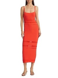 Shiann Rib-Knit Sleeveless Midi-Dress