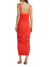 Shiann Rib-Knit Sleeveless Midi-Dress