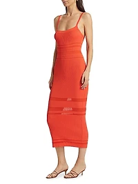 Shiann Rib-Knit Sleeveless Midi-Dress