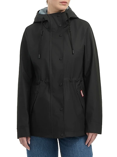 Abbey Short Rubberized Hooded Rain Jacket