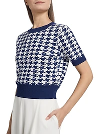 Jules Houndstooth Short-Sleeve Top