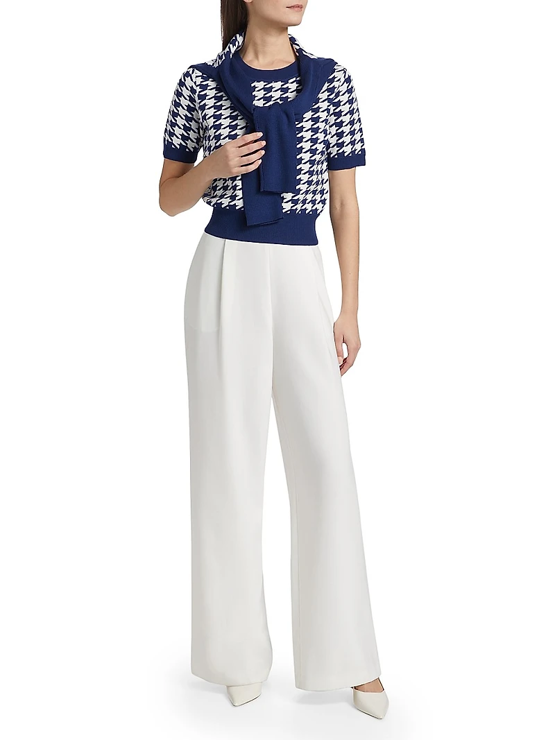 Jules Houndstooth Short-Sleeve Top
